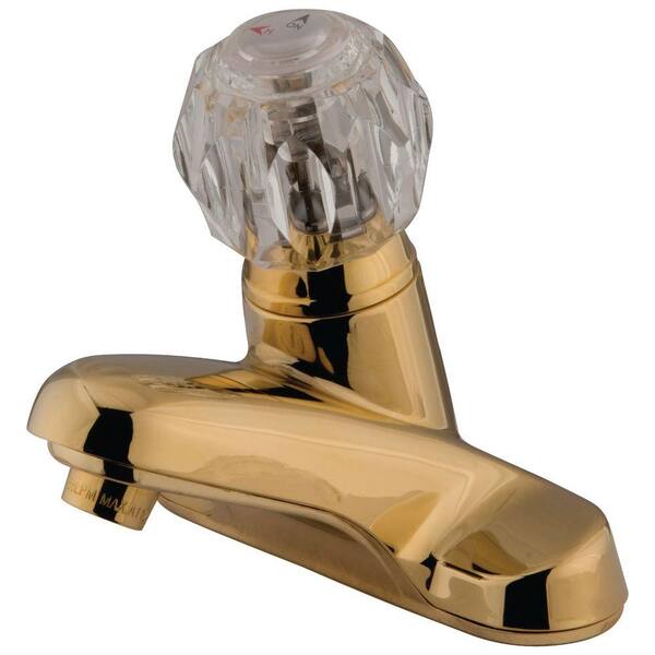 Kingston Brass 4 in. Centerset Single-Handle Low-Arc Bathroom Faucet in Polished Brass