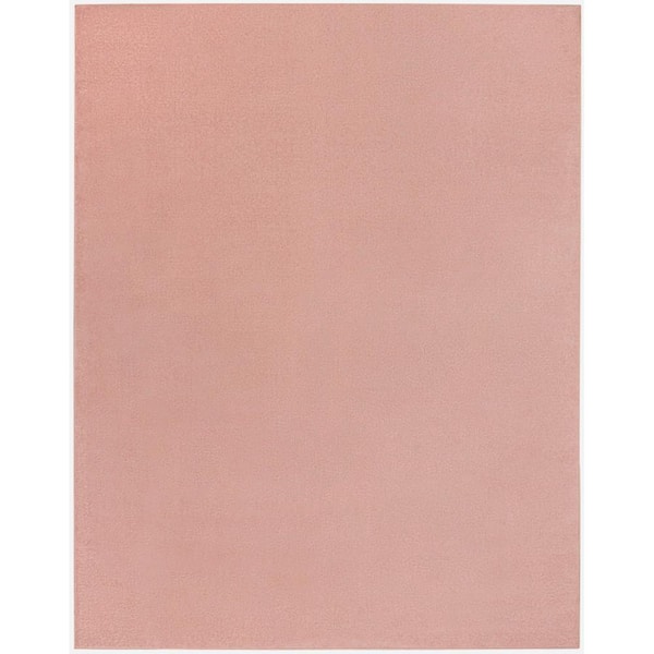 Essentials 5 ft. x 7 ft.  Pink Solid Contemporary Indoor/Outdoor Patio Area Rug