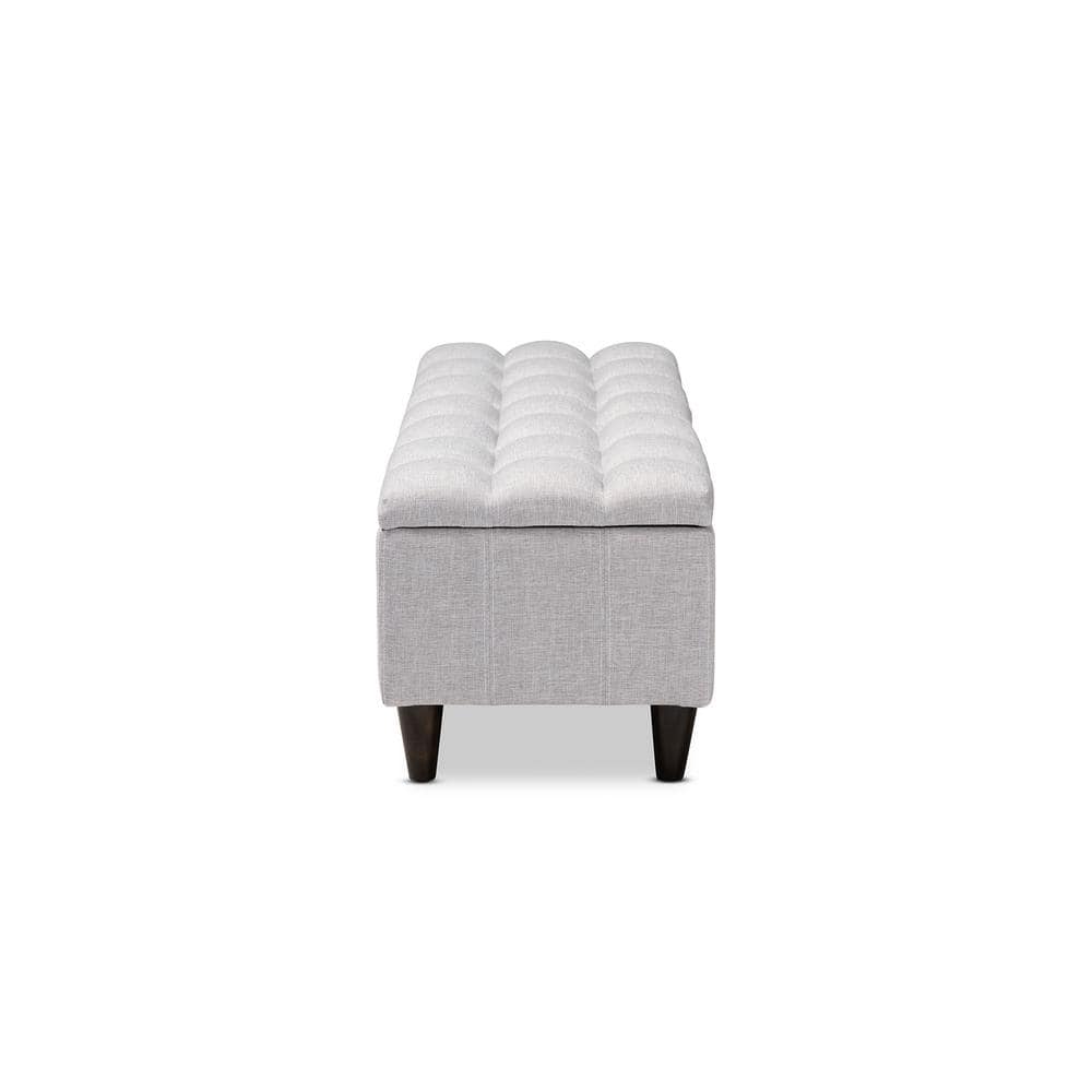 Brette 48'' Grayish Beige Tufted Fabric Storage Ottoman