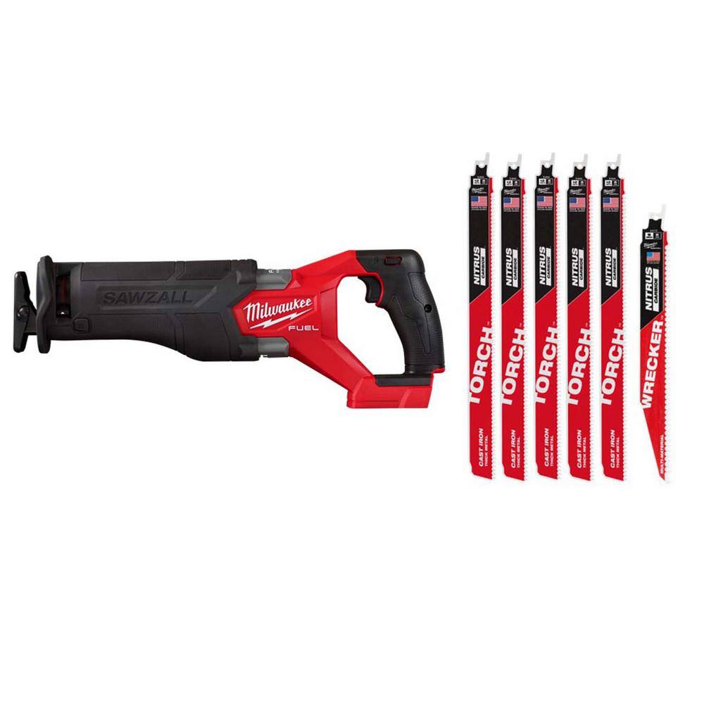 M18 FUEL 18-Volt Lithium-Ion Brushless Cordless SAWZALL Reciprocating Saw (Tool-Only) w/Nitrus Carbide SAWZALL Blades price history on PriceWatchPro