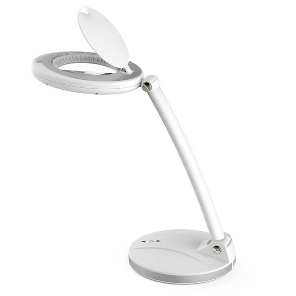White Magnifying Led Desk Lamp, Magnifying Desk Lamp Home Depot