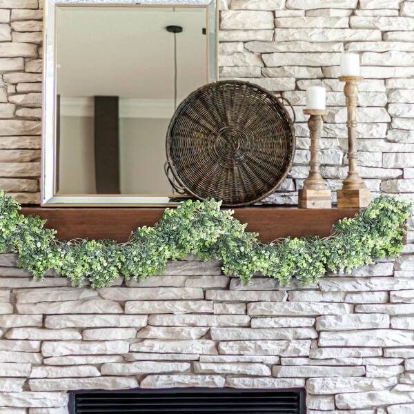 LIVING LUXURY 6 ft. Frosted Green Artificial Spiral Eucalyptus