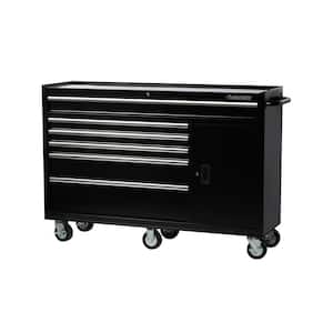 61 in. W x 18 in. D x 6-Drawer Tool Chest Rolling Cabinet in Black