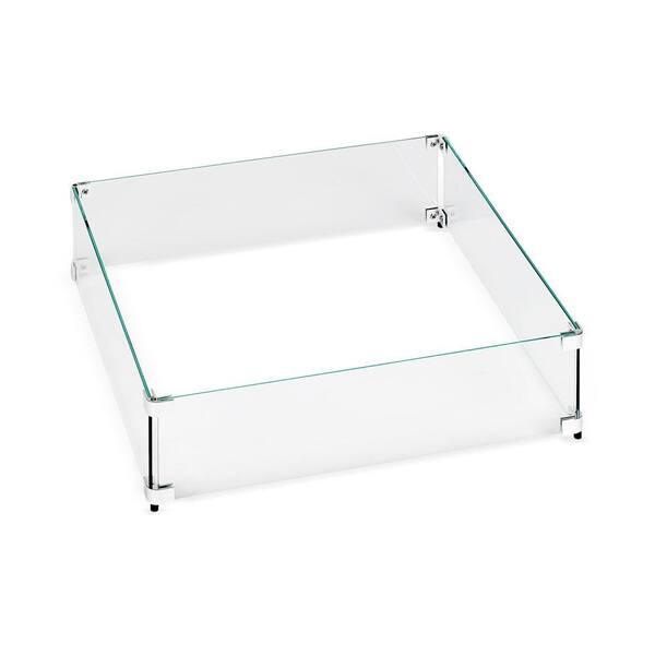 VEVOR Fire Pit Wind Guard Tempered Glass Flame Shield 19"x19