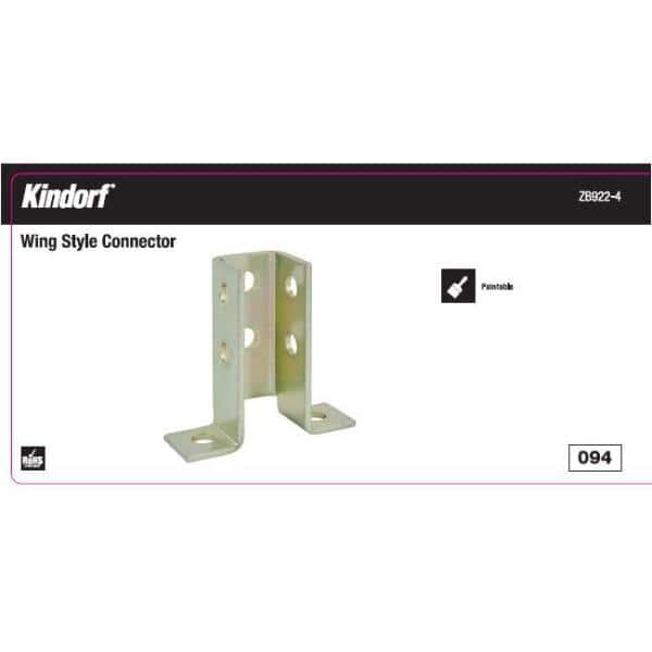 9/16 in. holes on 1-1/2 in. centers Connector Opposite-Side Angle - Galv-Krom (Strut Fitting) (ZB922-4)
