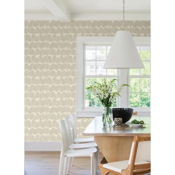 Roommates White and Beige Batik Tropical Leaf Peel  Stick Wallpaper   Walmartcom