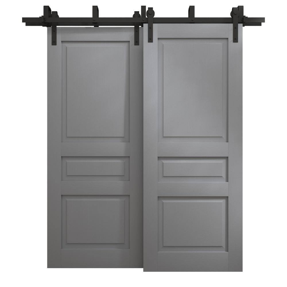 36 in. x 96 in. Painted Grey Oak Color Solid Wood Barn Door Slab With Hardware price history on PriceWatchPro