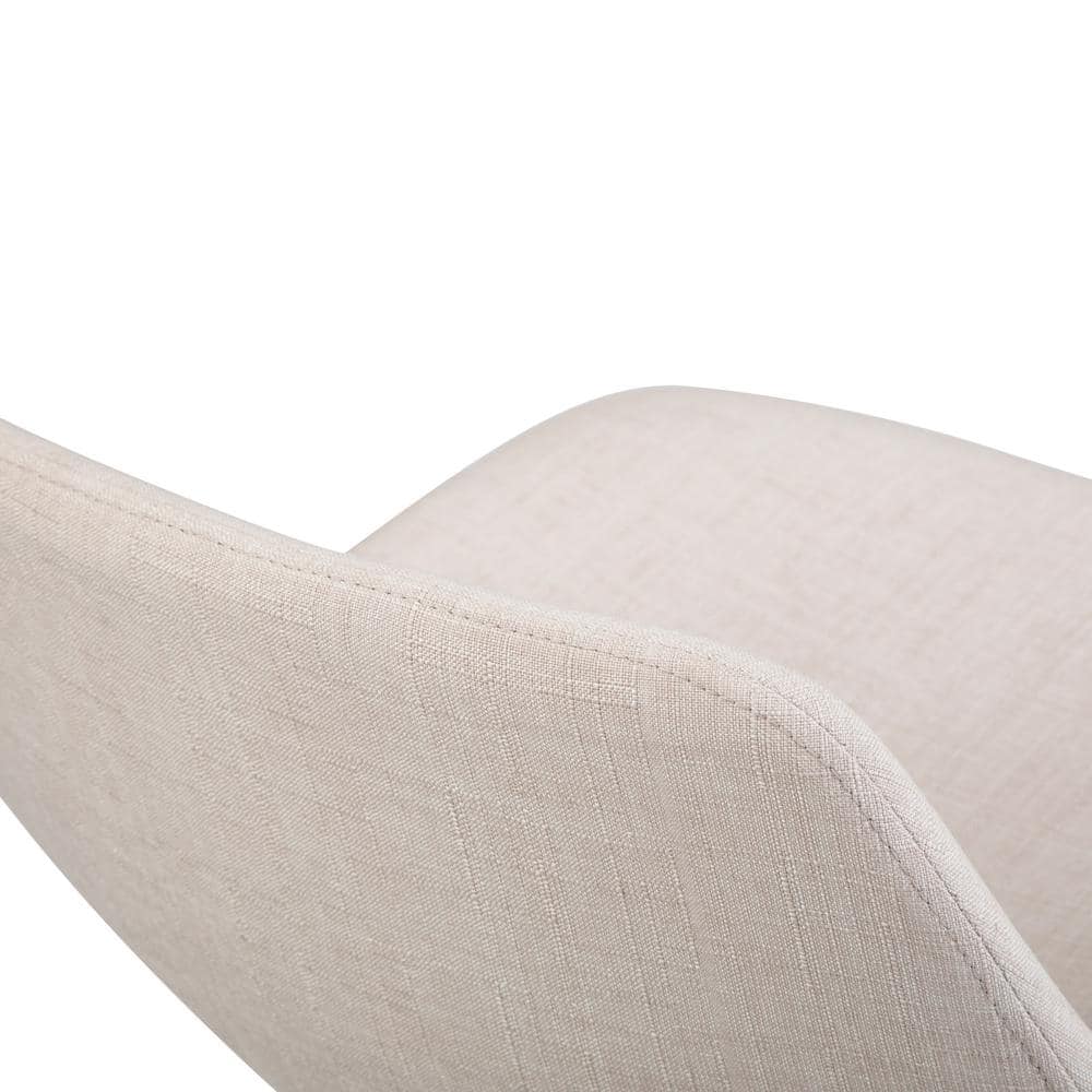Mid-Century Modern Bentwood Counter Stool in Natural Linen Look