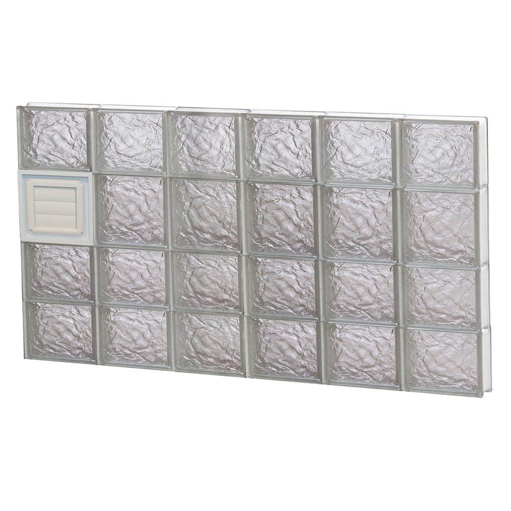 46.5 in. x 25 in. x 3.125 in. Frameless Ice Pattern Glass Block Window with Dryer Vent price history on PriceWatchPro