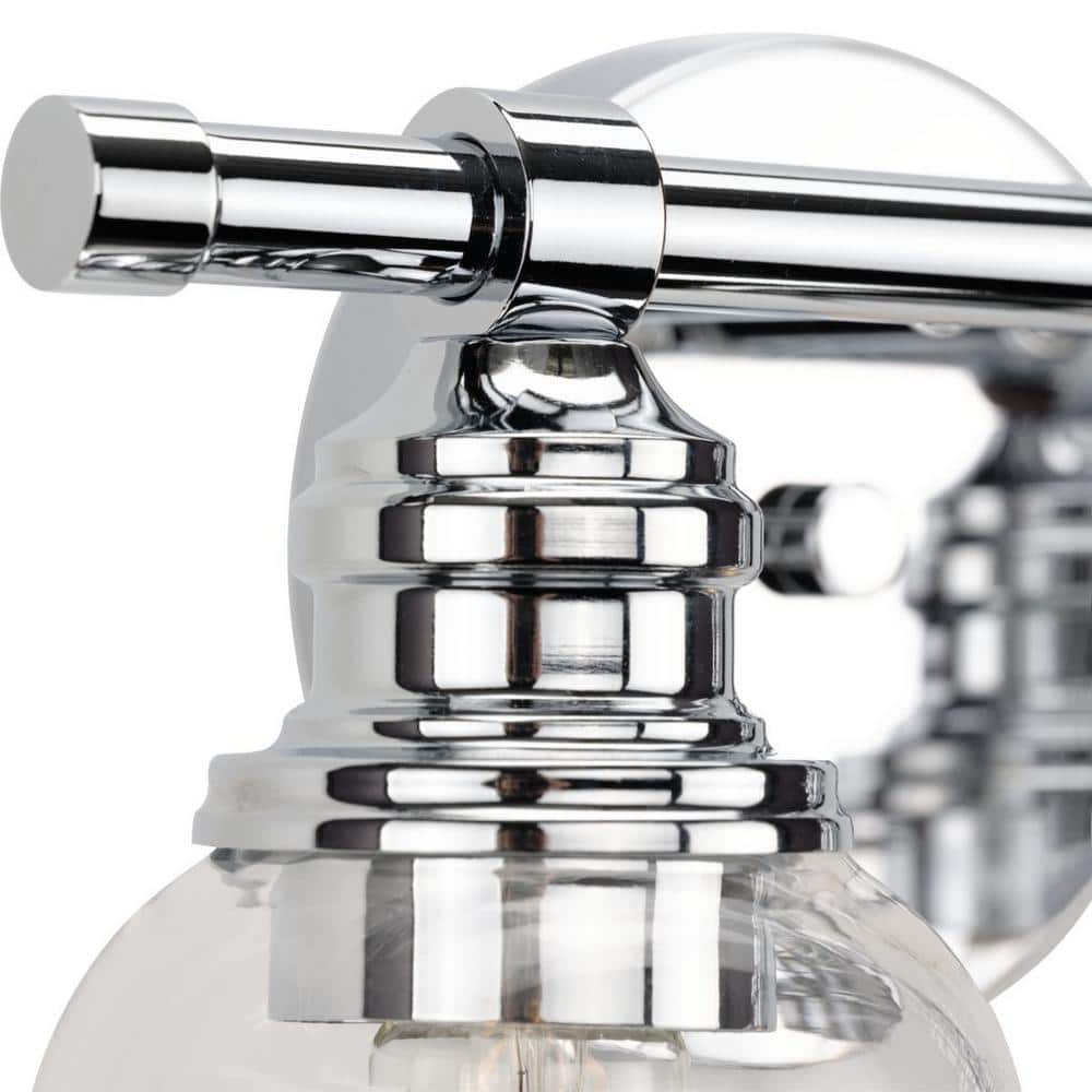 Ambrose 2-Light Polished Chrome Wall Sconce with Clear Glass Shades