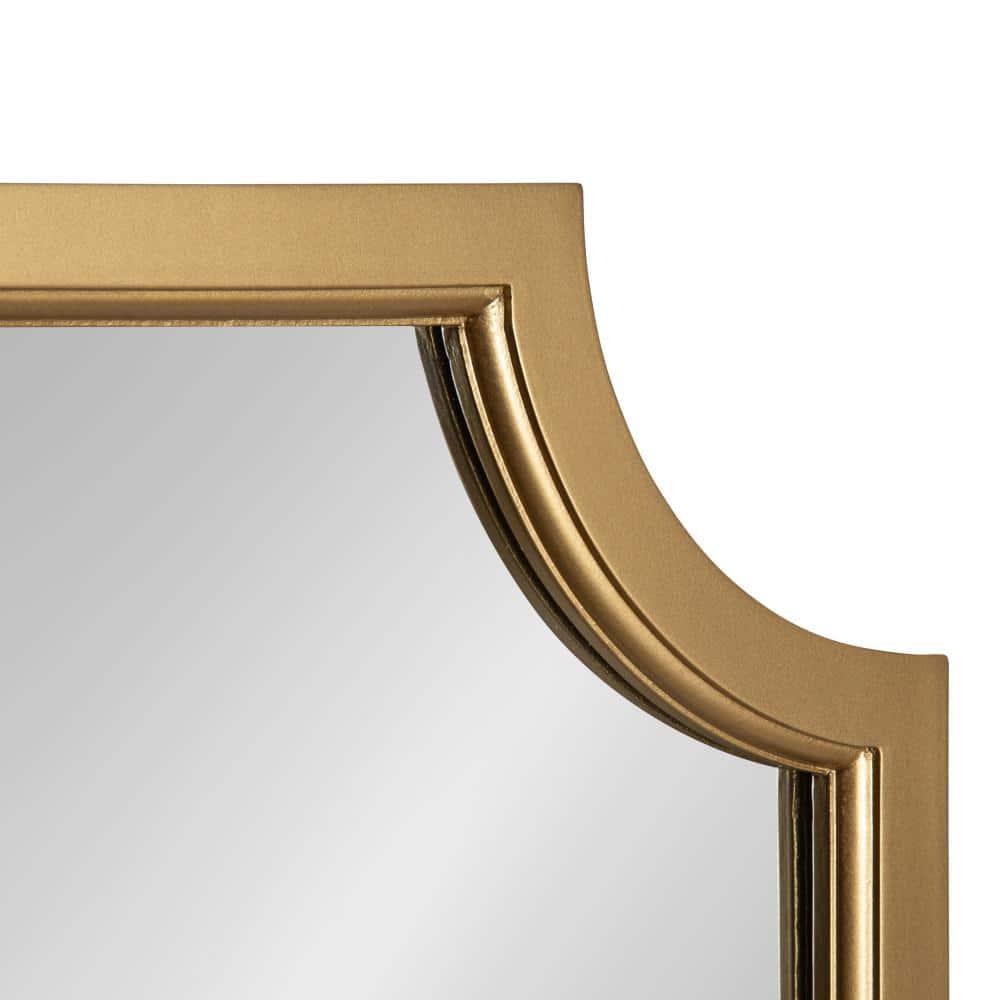 Gold Scallop Full-Length Rectangular Wood Wall Mirror