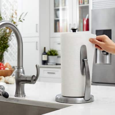 Paper Towel Holders Countertop Storage The Home Depot   Stainless Steel Oxo Paper Towel Holders 1066736 E4 400 