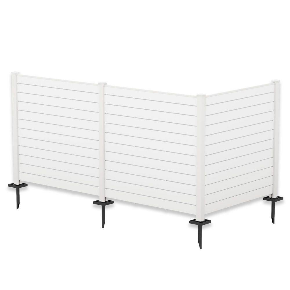 4 ft. W x 4.17 ft. in. H Outdoor Privacy Screens Framed Flat Fence Panels Kit for AC, Trash Can Storage (White 3-Panels) price history on PriceWatchPro