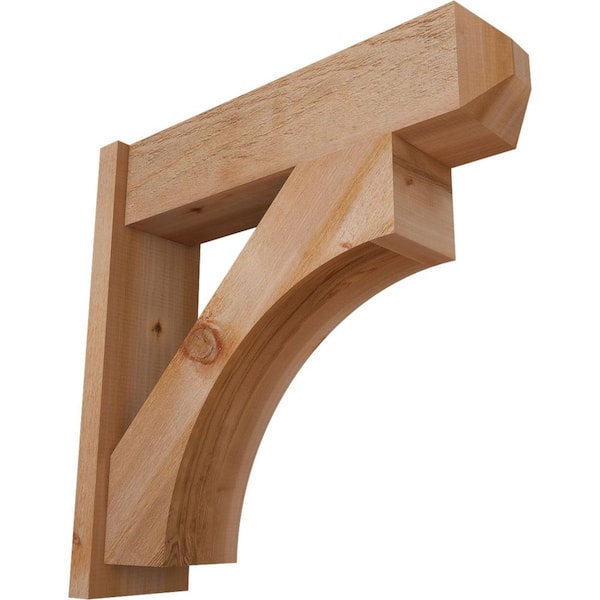 Ekena Millwork 8 in. x 30 in. x 30 in. Westlake Craftsman Rough Sawn Western Red Cedar Outlooker