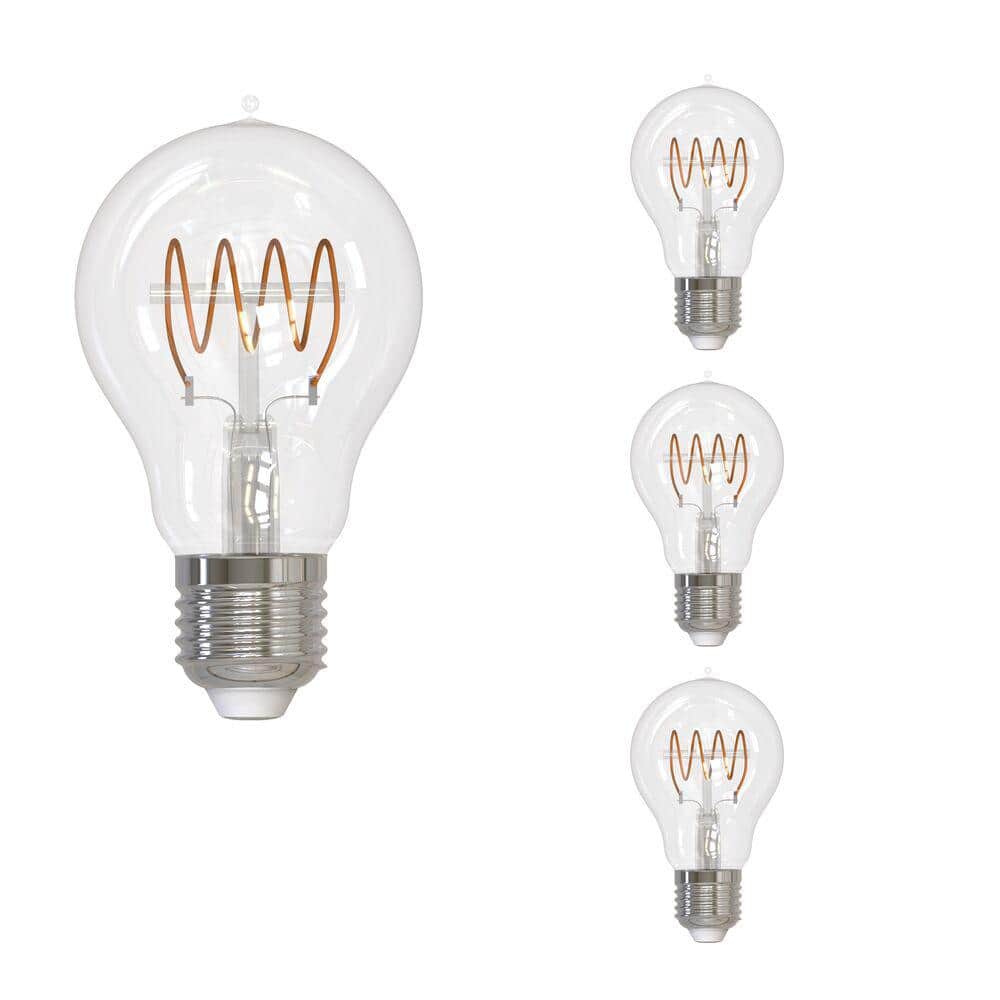 25-Watt Equivalent Amber Light A19 (E26) Medium Screw Base Dimmable Clear 2