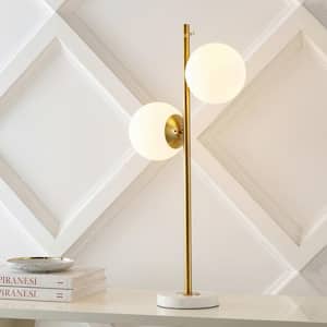 JONATHAN Y Carson 12.75 in. Brass Gold/White Modern Minimalist Iron  Rechargeable Integrated LED Table Lamp JYL7110C - The Home Depot