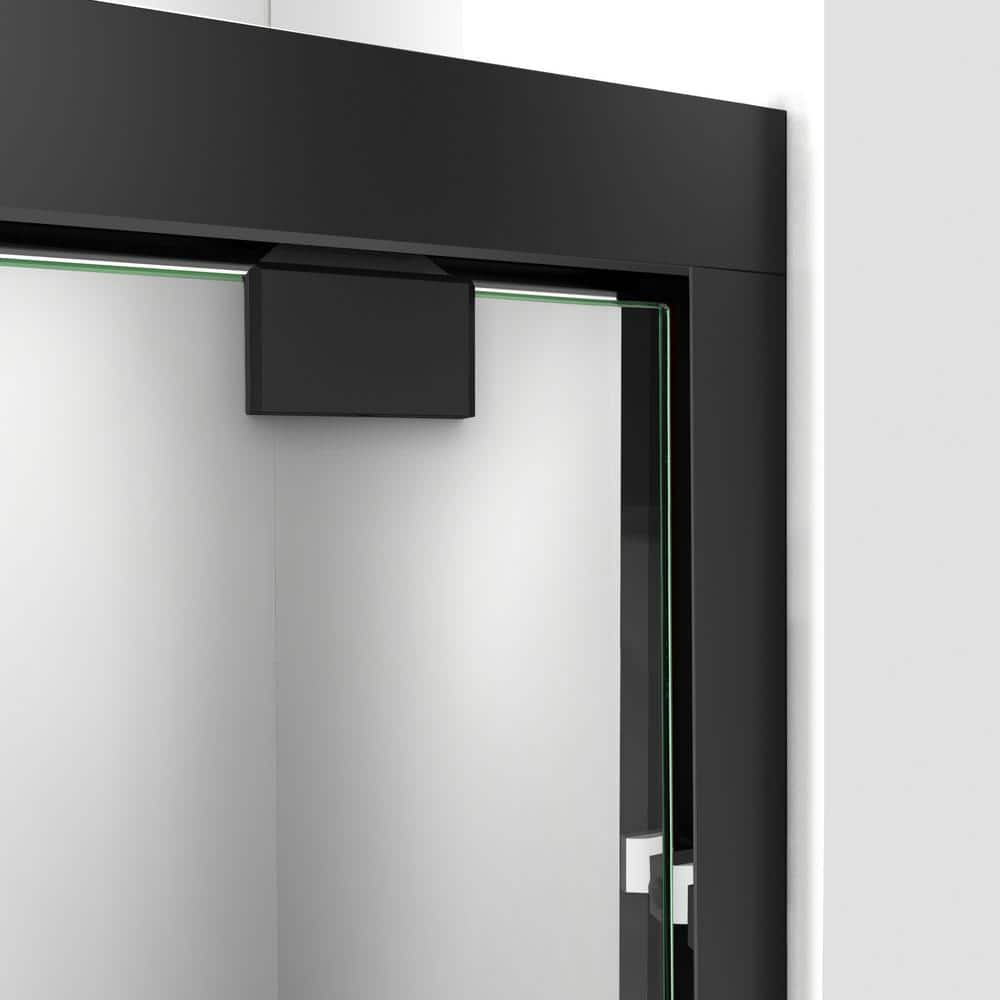 Encore 60" x 36" Black Semi-Frameless Sliding Shower Kit