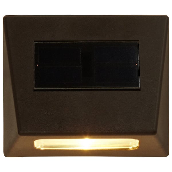 Bronze Integrated LED Downcast Outdoor Solar Deck Light (4-Pack)