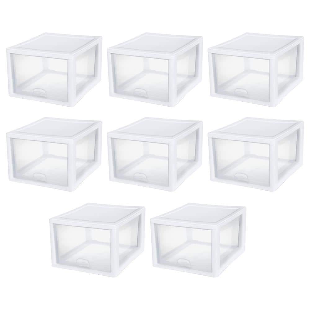 27-Qt. Plastic Storage Bin with One Drawer in Clear and White (8-Pack) price history on PriceWatchPro
