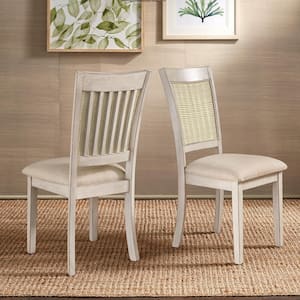 White Cane Accent Dining Chair (Set of 2)