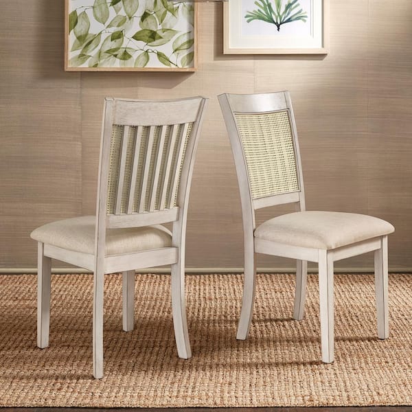 HomeSullivan White Cane Accent Dining Chair (Set of 2)