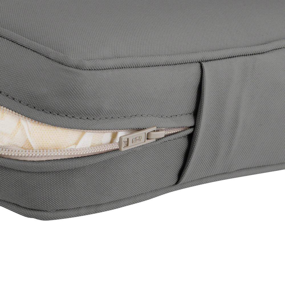 Montlake Light Charcoal Polyester Outdoor Bench Cushion, 41" x 18" x 3"