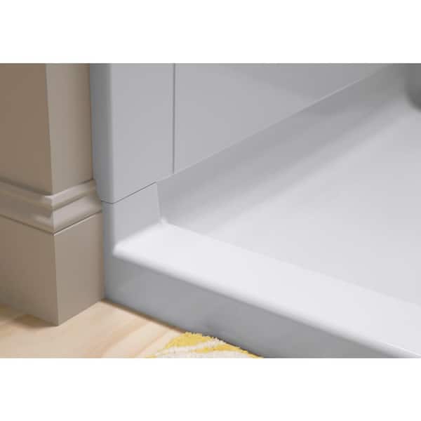 Accord 36 in. x 36 in. x 77 in. 2-Piece Direct-to-Stud Shower End Wall Set in White