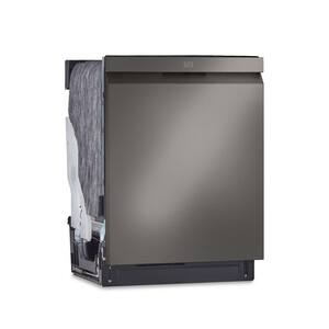 24 in. PrintProof Black Stainless Steel Top Control Smart Dishwasher with QuadWash Pro, Dynamic Dry and TrueSteam