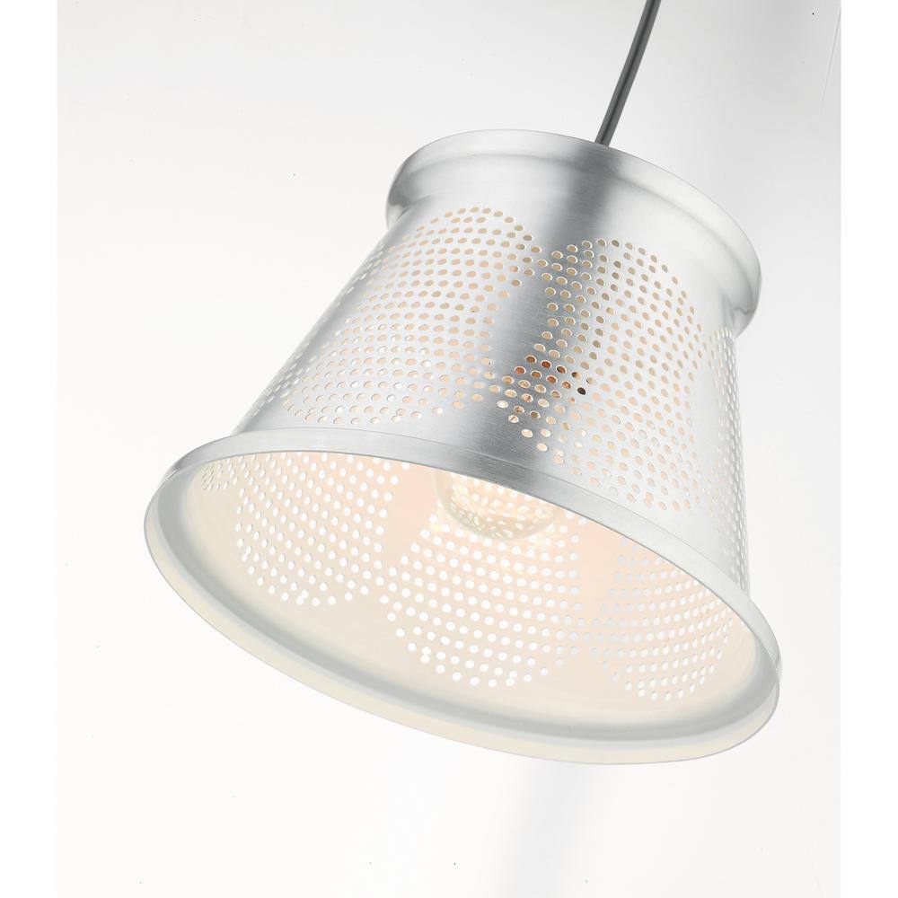 Mini Brushed Aluminum and White LED Indoor/Outdoor Pendant Light