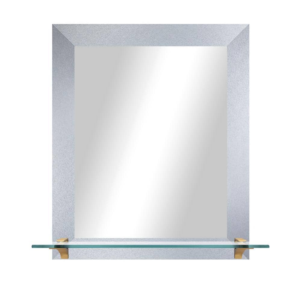 21.5 in. W x 25.5 in. H Rectangle Light Silver Vertical Mirror With Tempere