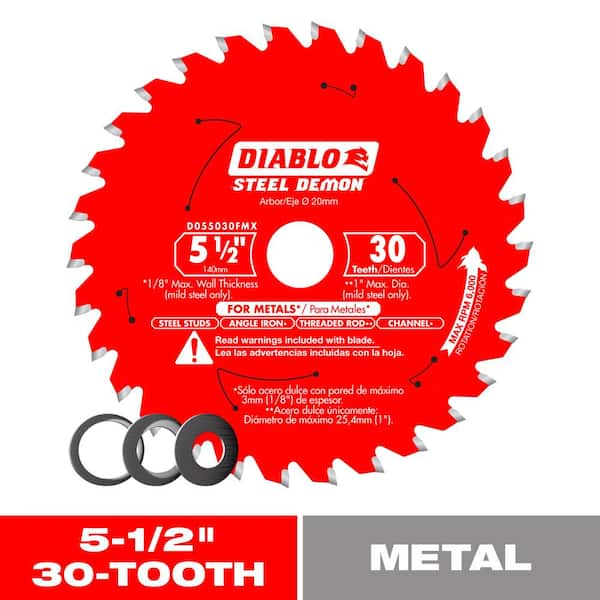 DIABLO Steel Demon 5-1/2 in. x 30-Tooth Metal Cutting Circular Saw Blade with Bushings