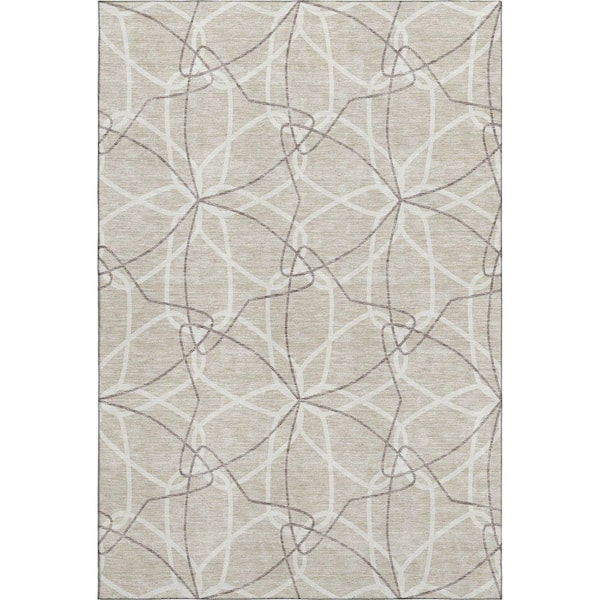 Addison Rugs Mayfield Premium Machine Washable Abstract AMF950 Beige 9 ft. x 12 ft. Area Rug