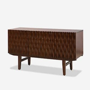 Janice Mid-century Modern Walnut Wooden 54 in. Wide Sideboard with Adjustable Shelf and Adjustable Legs