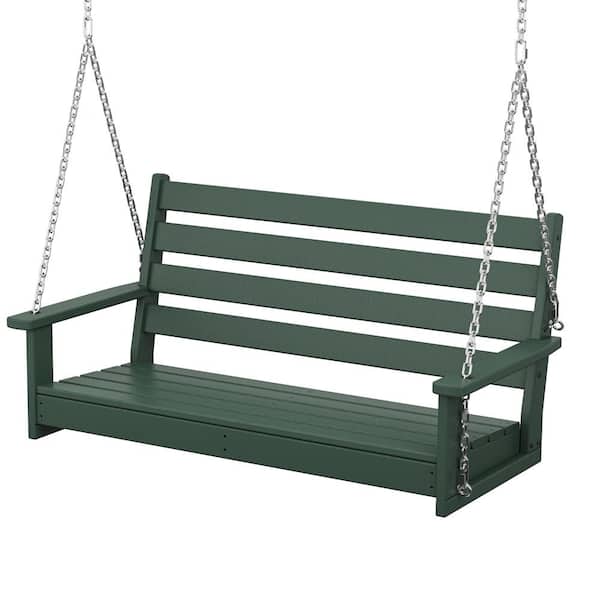 POLYWOOD Grant Park 48 in. 2-Person Green HDPE Plastic Swing