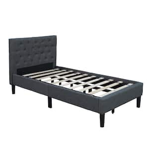 Pinheiro Gray Twin Size Upholstered Platform Bed