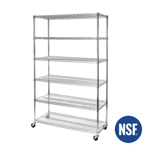 Silver for sale online Seville Classics 18496ZN Adjustable 6 Level Steel Shelf 