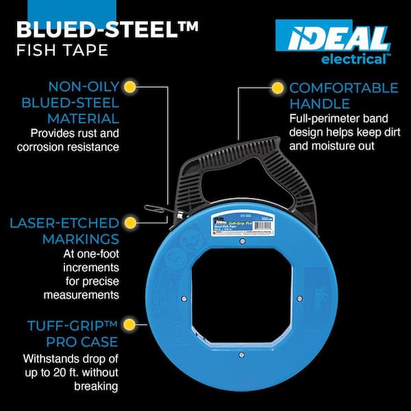 Tuff-Grip Pro Fish Tape, 60 ft. x 1/8 in. x.060 in.