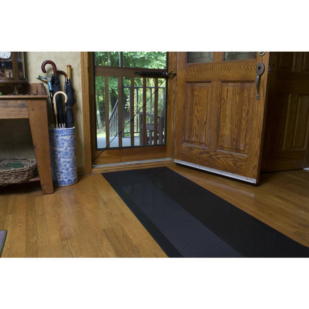 Black 6' Long Rubber Outdoor Protective Runner Mat