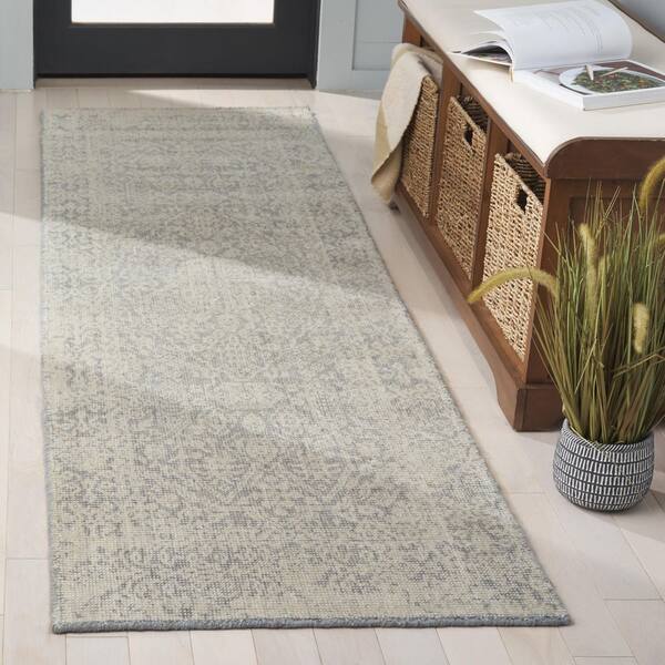 Maharaja 2 ft. x 8 ft. Gray Medallion Runner Rug
