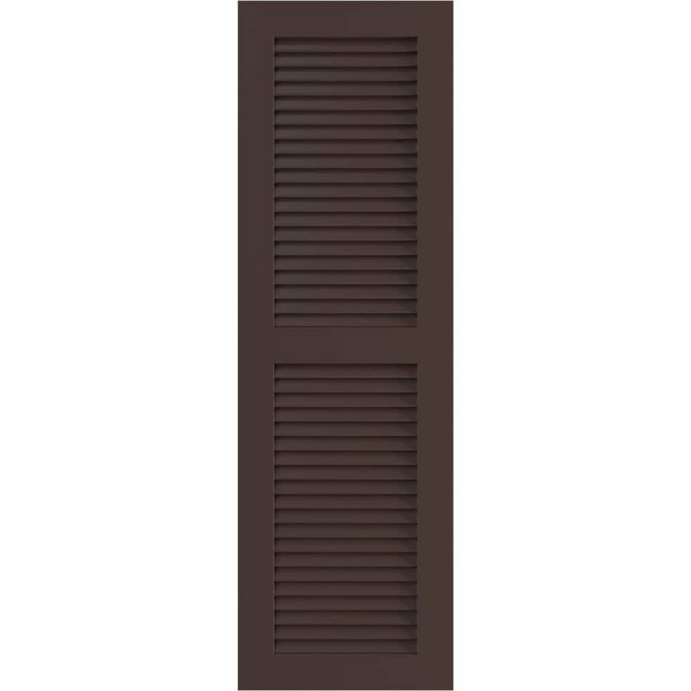 "18"" x 30"" True Fit PVC Two Equal Louver Shutters, Raisin Brown (Per Pair)" price history on PriceWatchPro