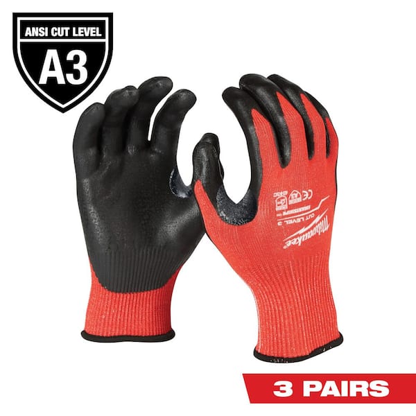 Milwaukee Small Red Nitrile Level 3 Cut Resistant Dipped Work Gloves (3-Pack)
