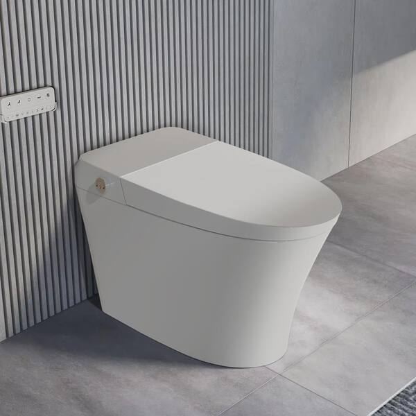 ANGELES HOME Elongated Smart Toilet Bidet with Adjustable Sprayer & Deodorizing in White