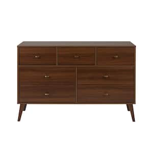 Milo Mid Century Modern 7-Drawer Cherry Dresser 33.75 in. H x 52.5 in. W x 16 in. D