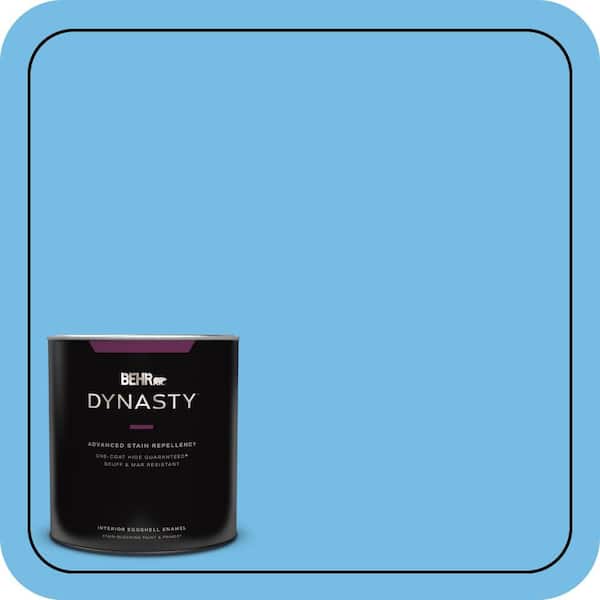 BEHR DYNASTY 1 qt. #550B-4 Costa Rica Blue Eggshell Enamel Interior Stain-Blocking Paint and Primer