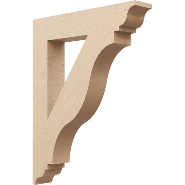 Ekena Millwork 5.5 in. x 40 in. x 32 in. Funston Traditional Rough Cedar Woodgrain Timberthane Polyurethane Bracket, Primed Tan