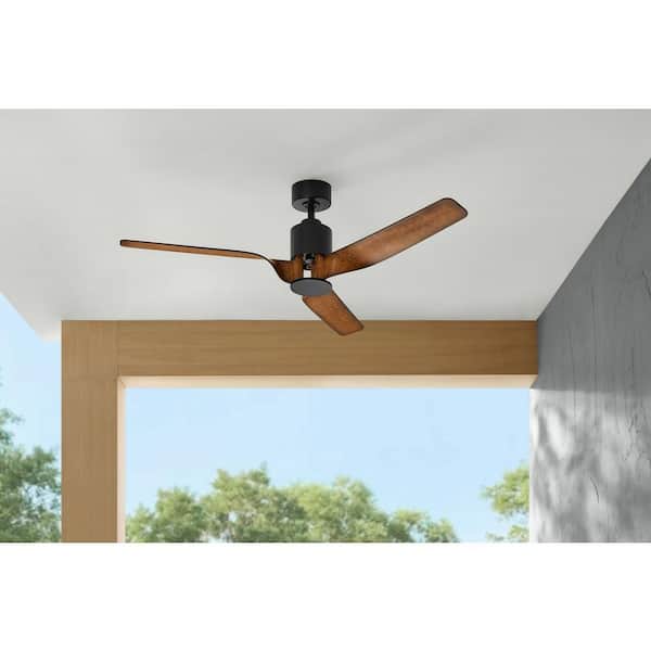 Chaville 56 in. Indoor/Outdoor Matte Black Ceiling Fan with Remote Control Included