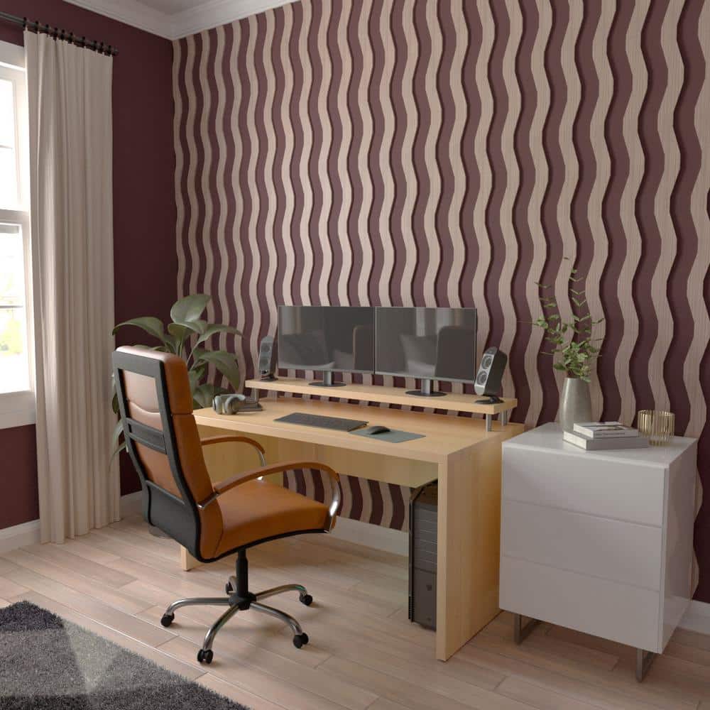 Walnut Adjustable Decorative Wood Slat Wall Panel Kit, 47" Height