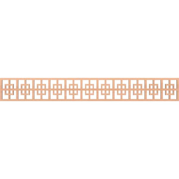 Ekena Millwork Cambridge Fretwork 0.25 in. D x 46.5 in. W x 6 in. L Alder Wood Panel Moulding