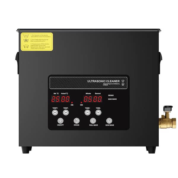 6L Ultrasonic Cleaner with Degassing Mode, 180W 40kHz Digital Cleaning Machine with Heater Timer for Tools Jewelry