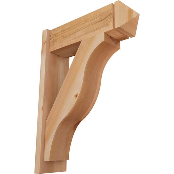 Ekena Millwork 8 in. x 32 in. x 24 in. Western Red Cedar Fuston Arts and Crafts Smooth Outlooker